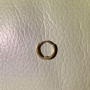 Tiny single 10k solid yellow gold huggie earring